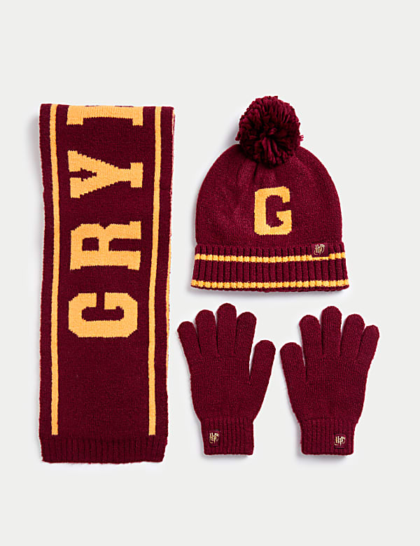 Harry Potter Hat Scarf and Glove Set 6 13 Yrs BURGUNDY MIX Hats Scarves and Gloves Sets M S US