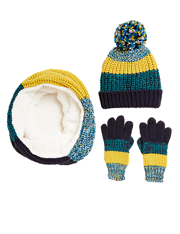 Kids' Colour Block Snood Set (6-13 Yrs)
