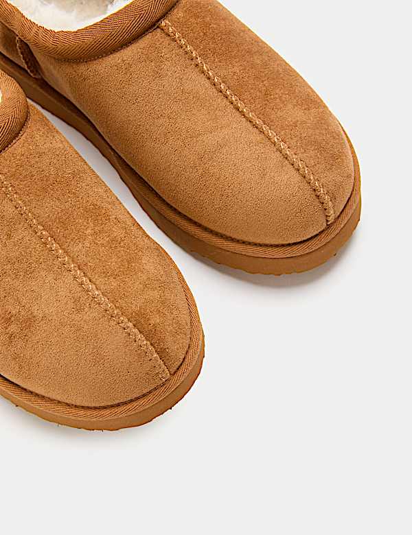 Mit Kunstpelz gefütterte Hausschuhe für Kinder (26,5–40,5) - DE