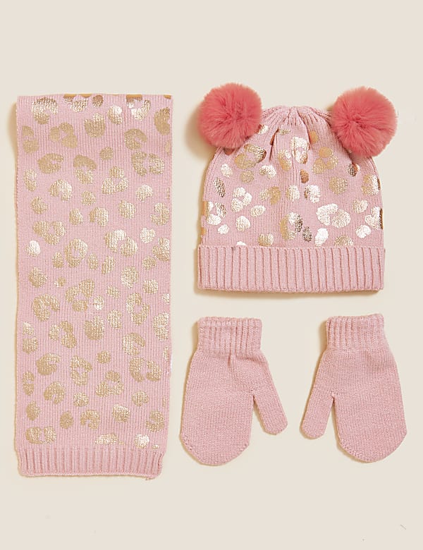 Kids' Leopard Hat, Scarf and Mittens/Glove Set (12 Mths - 13 Yrs)