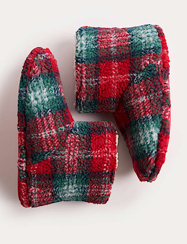 Kids' Check Slipper Boots (4 Small - 7 Large) - AT