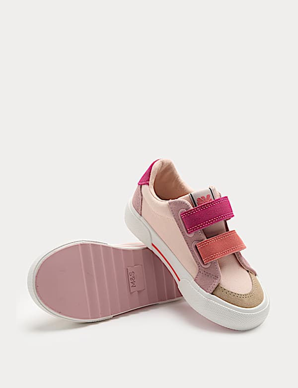 Kids' Low Top Canvas Riptape Trainers (4 Small - 2 Large) - LV