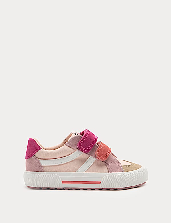 Kids' Low Top Canvas Riptape Trainers (4 Small - 2 Large) - LV