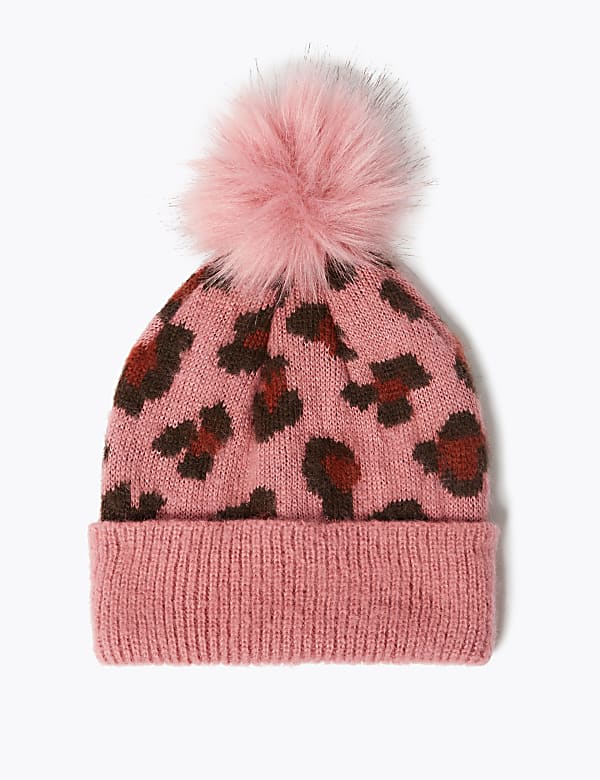 Kids' Leopard Print Beanie (6-13 Yrs)