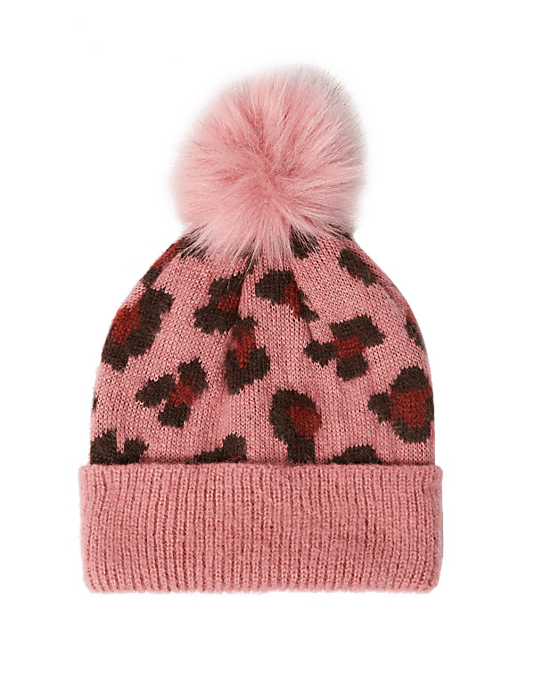 Kids' Leopard Print Beanie (6-13 Yrs)
