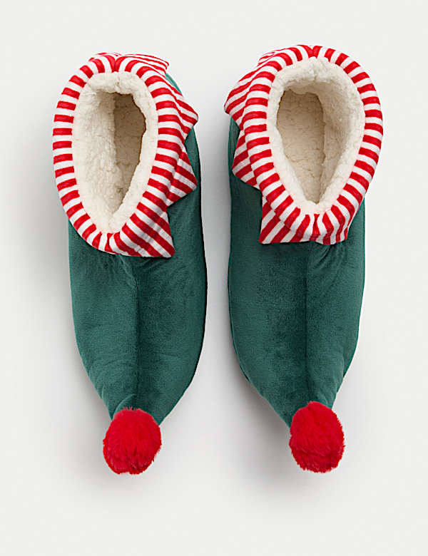 Zapatillas estilo bota navideñas con elfo (10 pequeño-7 grande) - ES