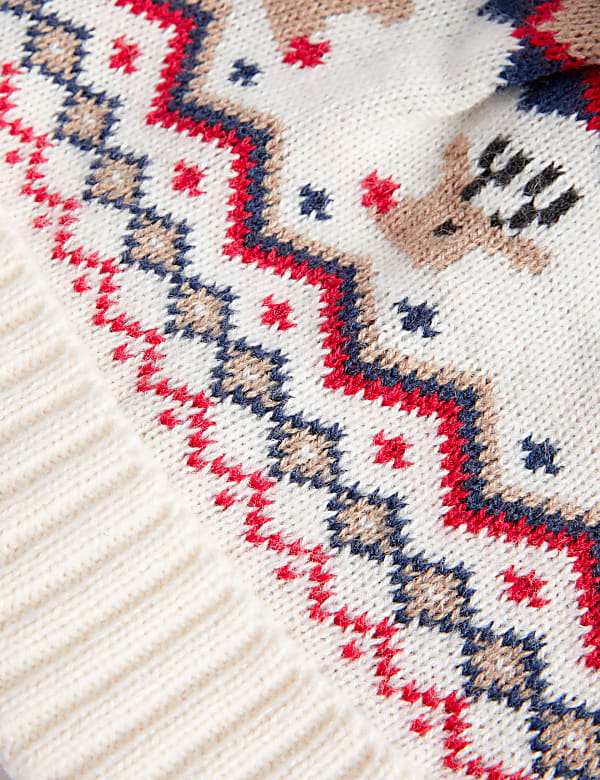 Kids' Fair Isle Reindeer Winter Hat (1-13 Yrs) - GR