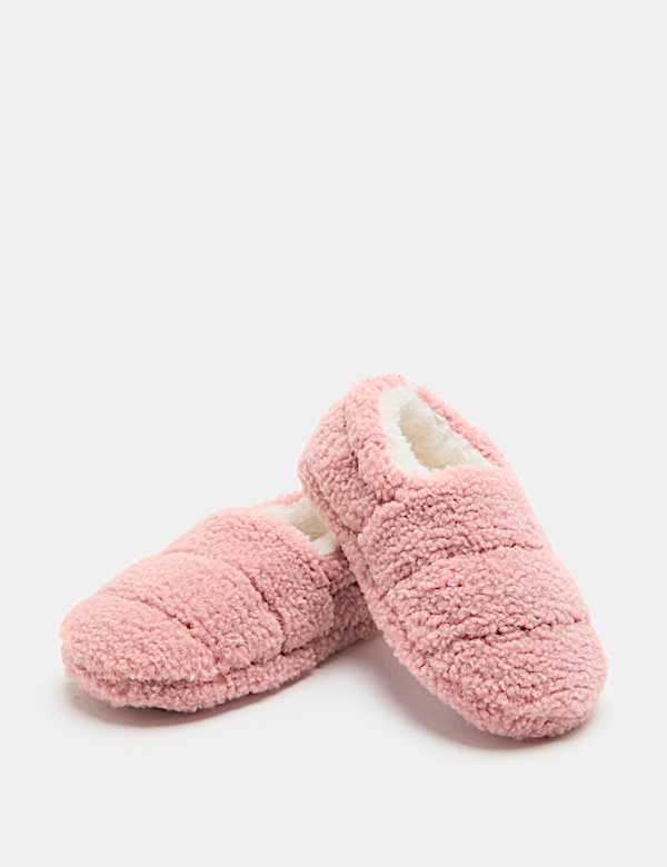 Kids' Borg Elastic Back Slippers (4 Small - 2 Large) - BG