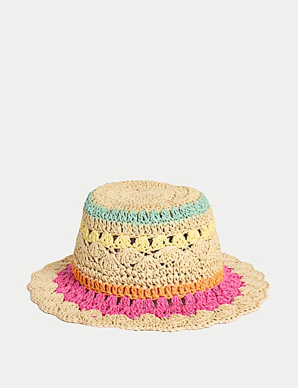 Kids' Striped Straw Sun Hat (18 Mths-13 Yrs) - NZ