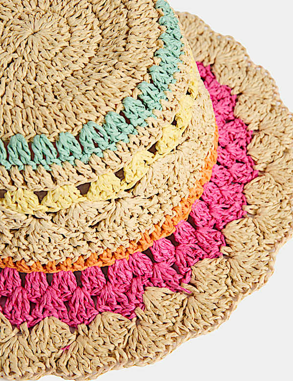 Kids' Striped Straw Sun Hat (18 Mths-13 Yrs) - NZ