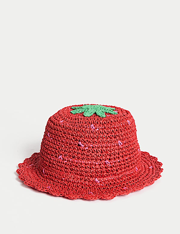 Kids' Strawberry Straw Hat (1-13 Yrs) - AL