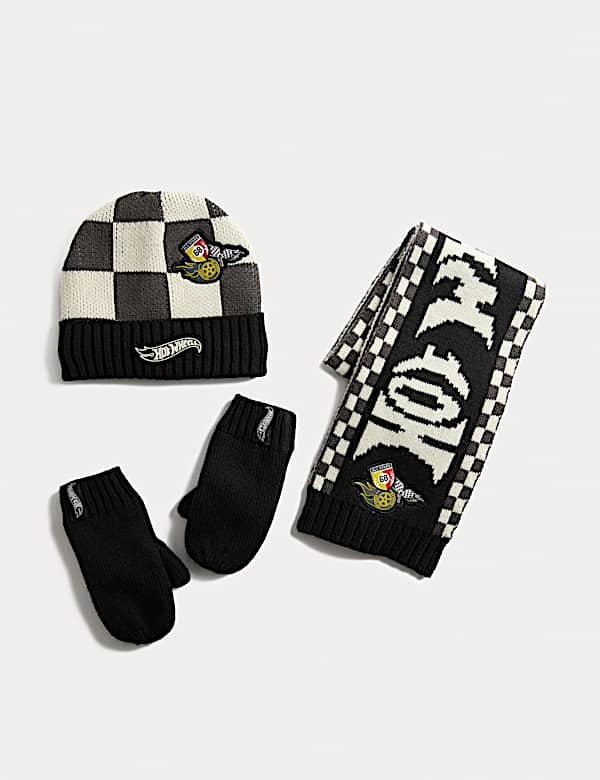 Kids' Hot Wheels™ Logo Hat, Scarf and Mitten Set (1-13 Yrs) - IL