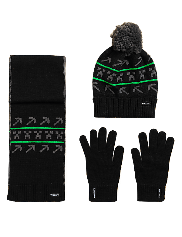Kids' Minecraft™ Hat, Scarf and Glove Set