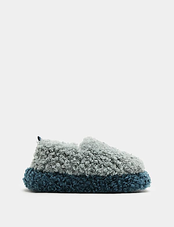 Kids&rsquo; Faux Fur Colour Block Slippers (10 Small-6 Large) - UA