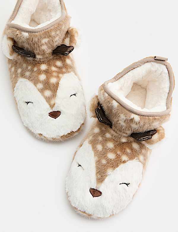 Kids' Christmas Reindeer Slipper Boots (4 Small-7 Large) - VN