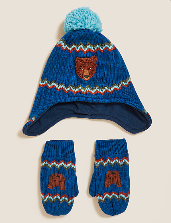 Kids' Animal Hat and Mitten Set (1-6 Yrs)