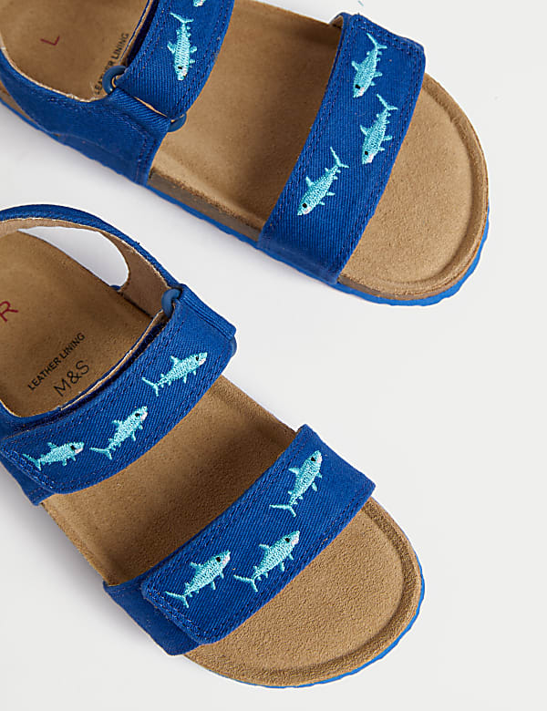 Kids' Shark Footbed Sandals (4 Small - 2 Large) - KR