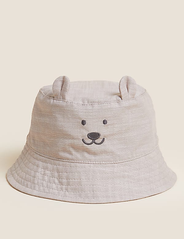 Kids' Pure Cotton Bear Sun Hat (0-1 Yr)