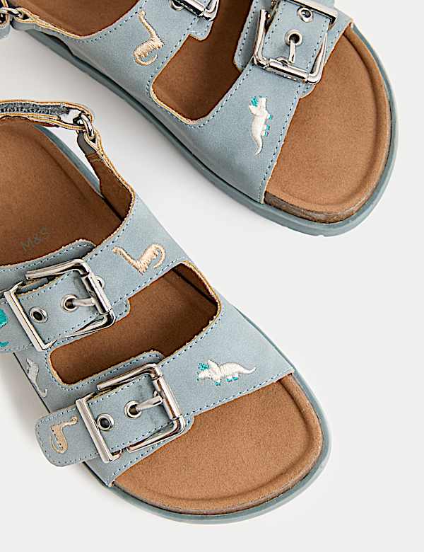 Kids' Dinosaur Embroidered Sandals (4 Small - 2 Large) - SE
