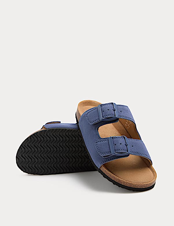 Kids' Suede Double Buckle Footbed Sandals (3 Large-7 Large) - TW
