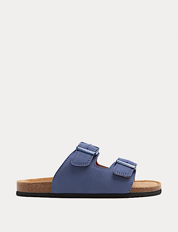 Kids' Suede Double Buckle Footbed Sandals (3 Large-7 Large) - TW