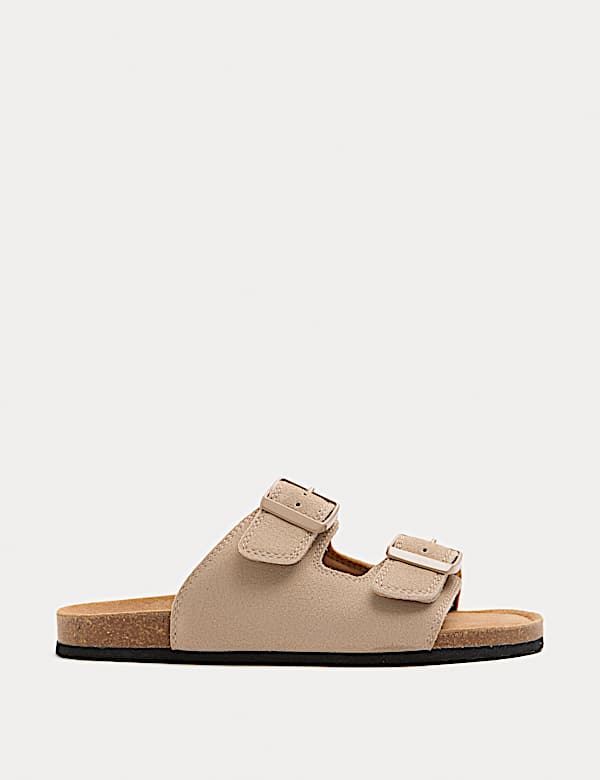 Kids' Suede Double Buckle Footbed Sandals (3 Large-7 Large) - DE