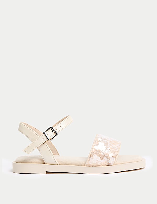 Kids' Sequin Strap Sandals (10 Small - 6 Large) - RO