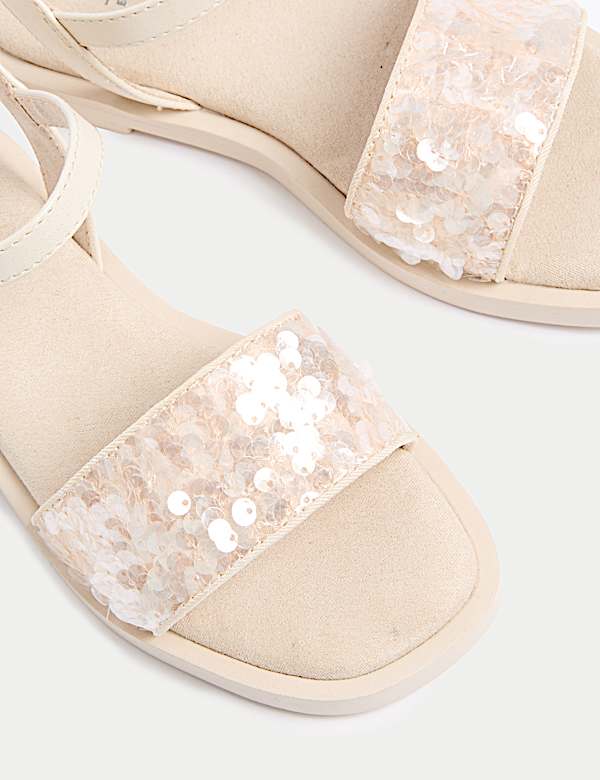 Kids' Sequin Strap Sandals (10 Small - 6 Large) - AU