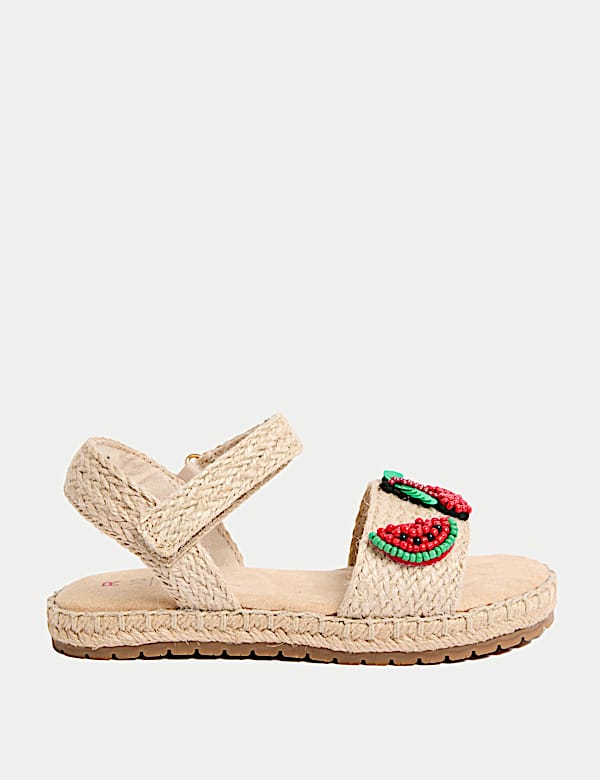 Kids' Raffia Beaded Fruit Sandals (4 Small - 2 Large) - GR