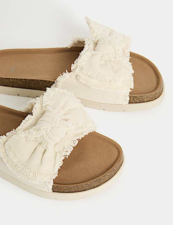 Mules enfants en toile avec n&oelig;ud (du 33 au 39,5) - LU