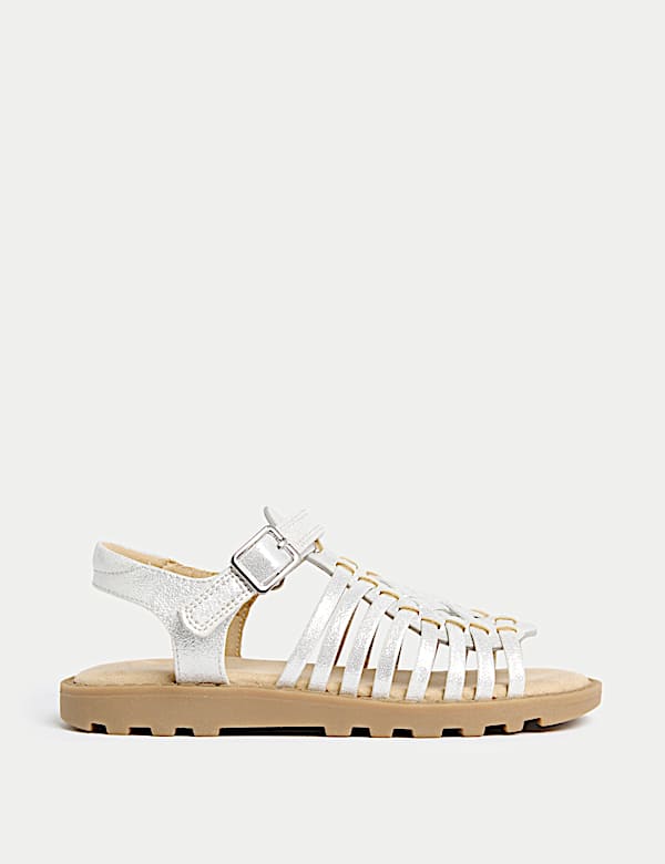 Kids' Metallic Strappy Sandals (4 Small-2 Large) - HU