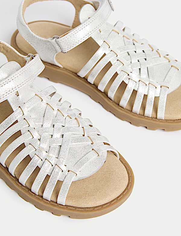Sandales pour enfants &agrave; bretelles effet m&eacute;tallis&eacute; (du 20,5 au 34,5) - BE