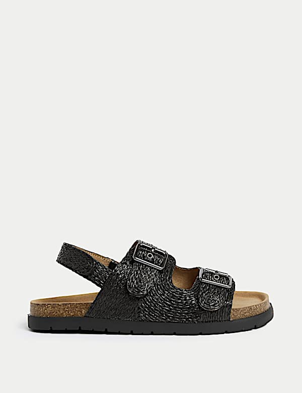 Kids' Plain Double Buckle Footbed Sandals (4 Small - 6 Large) - PT