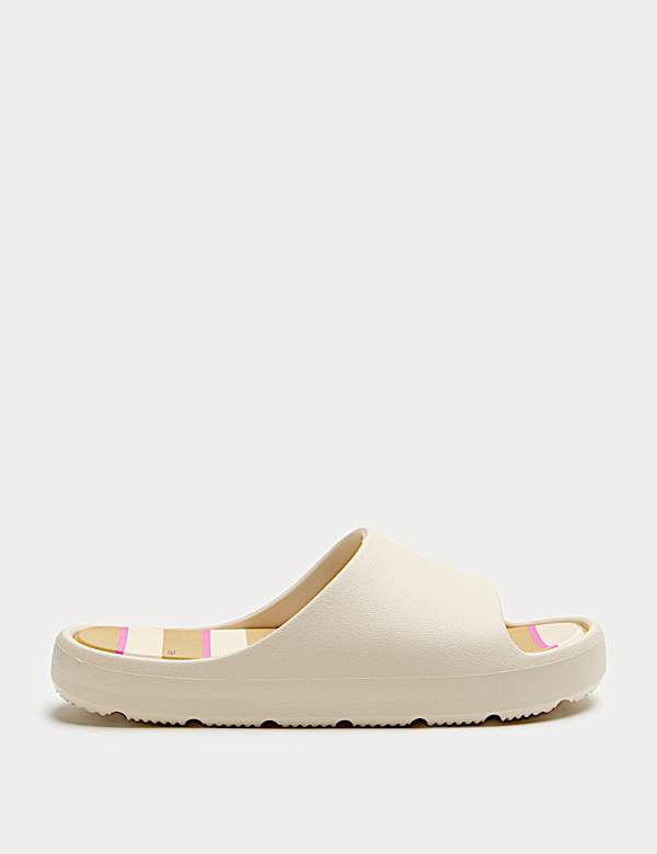 Kids' Striped Footbed Sliders (10 Small - 7 Large) - BN