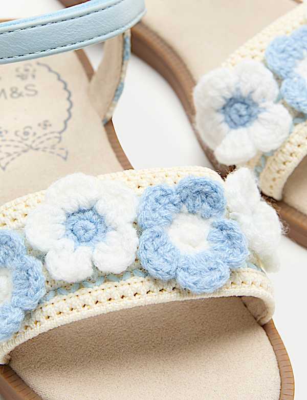Kids' Floral Crochet Sandals (4 Small-2 Large) - UA