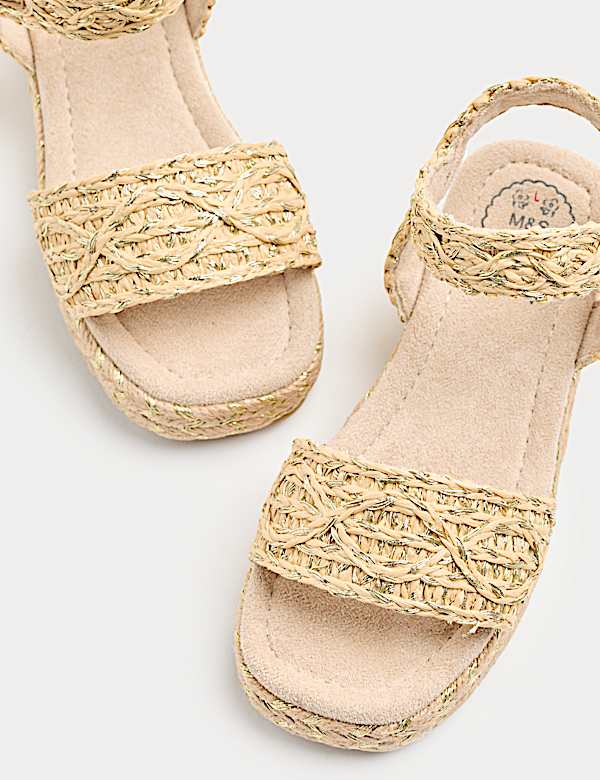 Kids' Raffia Wedge Sandals (10 Small - 6 Large) - IL