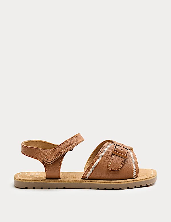 Kids' Leather Buckle Sandals (4 Small-2 Large) - CZ