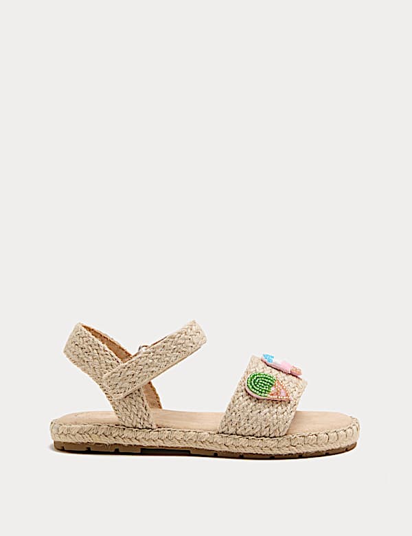 Kids' Raffia Ice Cream Beaded Sandals (4 Small-2 Large) - UA