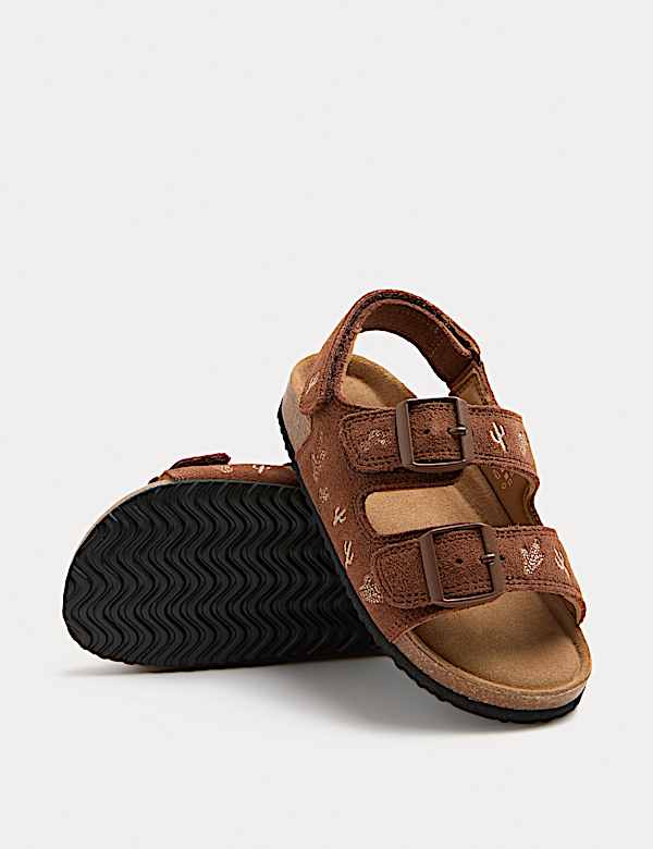 Kids' Western Patterned Footbed Sandals (4 Small-2 Large) - CY