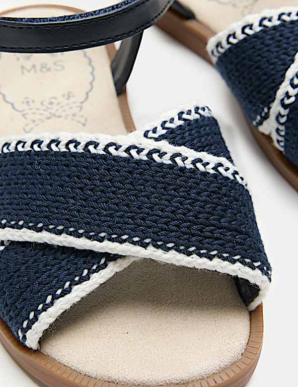 Gehaakte kindersandalen met gekruiste bandjes (maat 20,5-34,5) - BE