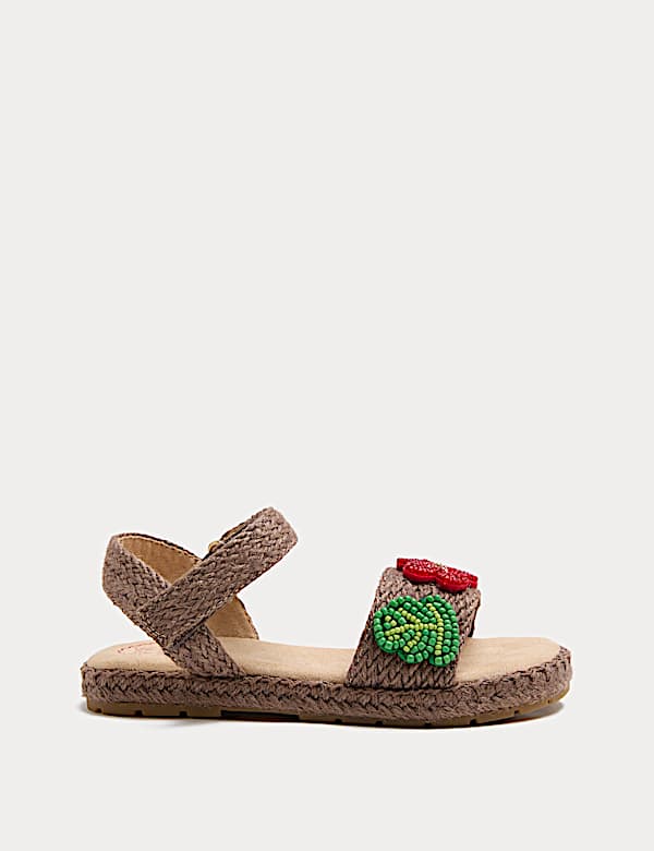 Kids' Rafia Beaded Flower Sandals (4 Small-2 Large) - NO