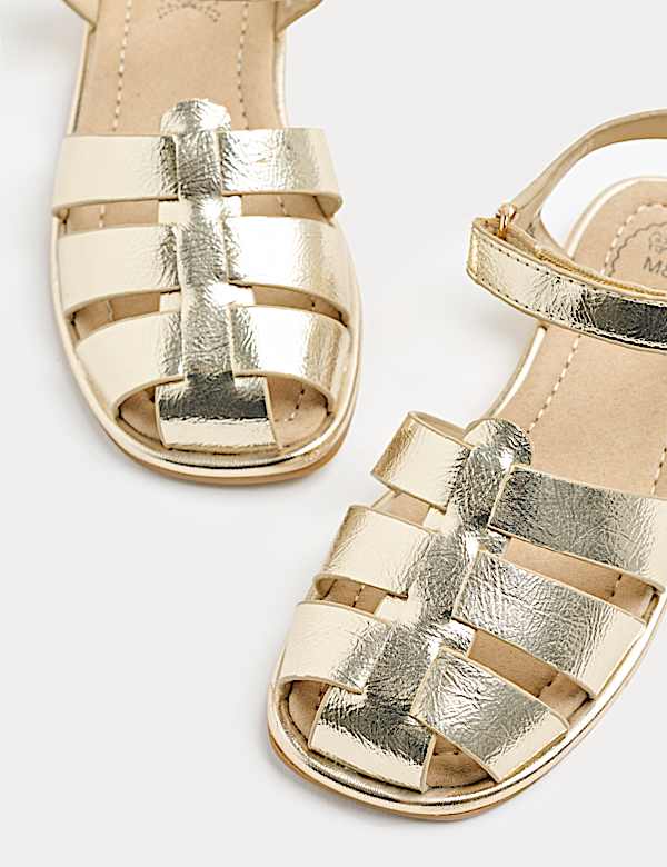 Kids' Metallic Fisherman Sandals (4 Small - 6 Large) - BE