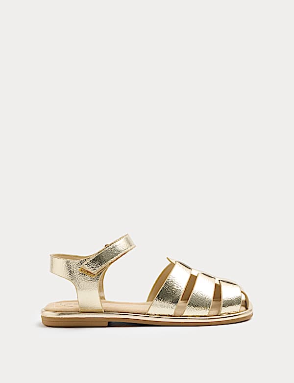 Kids' Metallic Fisherman Sandals (4 Small - 6 Large) - BE