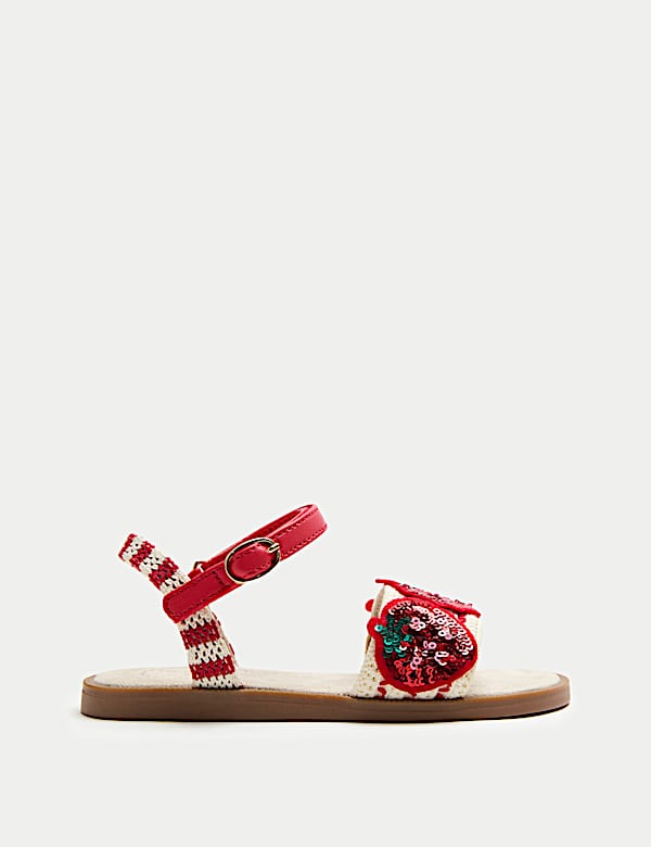 Kids' Strawberry Sequin Crochet Sandals (4 Small-2 Large) - NO