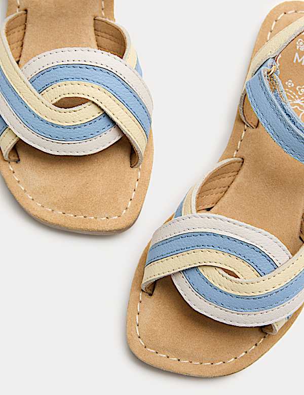 Kids' Leather Rainbow Strap Sandals (4 Small-2 Large) - JP