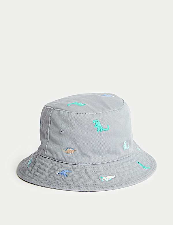 Kids' Embroidered Bucket Sun Hat (1-10 Yrs) - BG