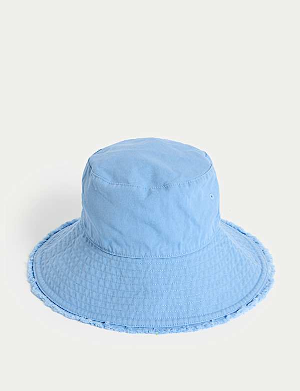Kids' Pure Cotton Wide Brim Bucket Hat (1-13 Yrs) - NL