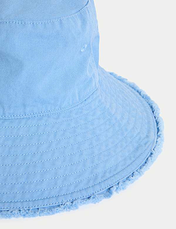 Kids' Pure Cotton Wide Brim Bucket Hat (1-13 Yrs) - NL