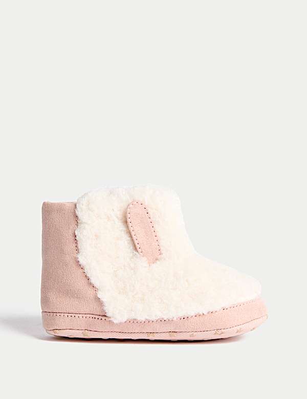 Baby Riptape Faux Fur Pram Shoes (0-18 Months) - AU