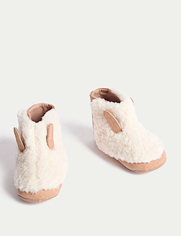 Baby Riptape Faux Fur Pram Shoes (0-18 Months) - NZ